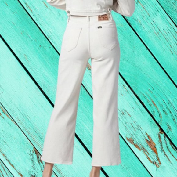 LEE Vintage Modern 28 NWT Ecru DENIM Wide Leg High Rise Jeans - Picture 2 of 13